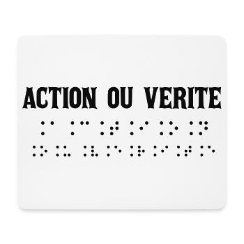 Écriture Braille Inspirée Action Vraie - Tapis de souris (format paysage) - blanc - Devant