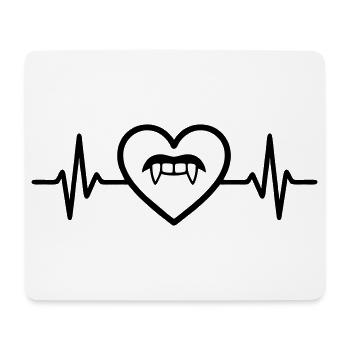 Vampire Dents Halloween Coeur - Tapis de souris (format paysage) - blanc - Devant