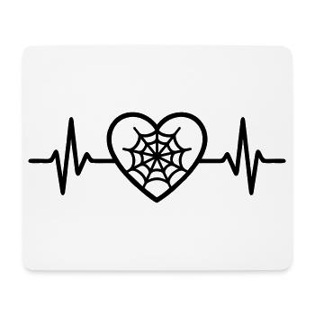 Spider Web Halloween Heart - Mouse Pad (horizontal) - white - Front
