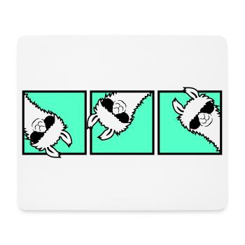 Lama Cool Looking Sunglasses Trio Friends Team - Mouse Pad (horizontal) - white - Front