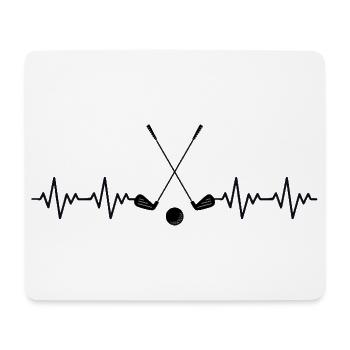 Golf Golfball Golfschläger EKG Herzschlag - Mousepad (Querformat) - Weiß - Vorne