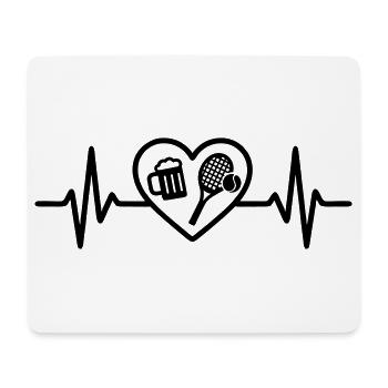 Heart Tennis Beer - Mouse Pad (horizontal) - white - Front