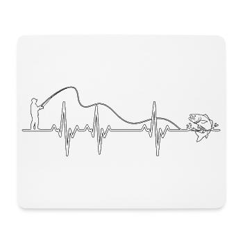 Heartbeat Skyline Cat - Pêche au rythme cardiaque - Tapis de souris (format paysage) - blanc - Devant