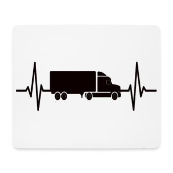 Truck Heartbeat Truck Driver Truck - Mouse Pad (horizontal) - white - Front