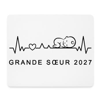 Future Grande Sœur 2027 - Bientôt Grande-Sœur - Tapis de souris (format paysage) - blanc - Devant