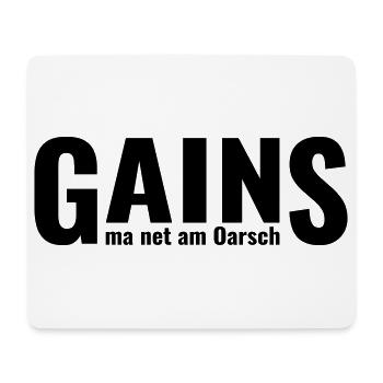 GAINS ma net am Oarsch - Tapis de souris (format paysage) - blanc - Devant