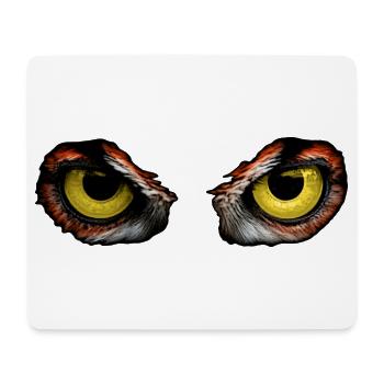 Regard d’hibou – Contraste jaune intense - Tapis de souris (format paysage) - blanc - Devant