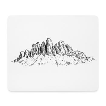 Geislerspitzen Silhouette | Dolomiten Gipfel  - Mousepad (Querformat) - Weiß - Vorne