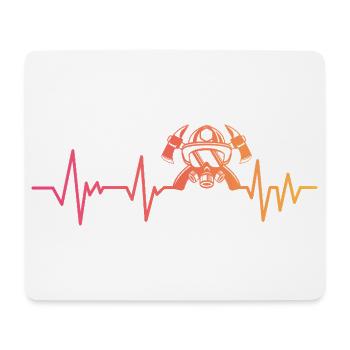 Feuerwehrmann Sunset Heartbeat Feuerwehrmann - Mousepad (Querformat) - Weiß - Vorne