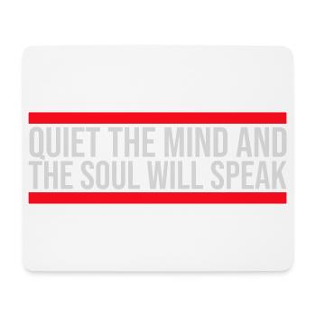 Silence L’esprit et l’âme parleront Ruhe Spruch - Tapis de souris (format paysage) - blanc - Devant