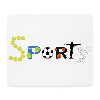 SPORTY - Sports Typography Design - Mousepad (Querformat) - Weiß - Vorne