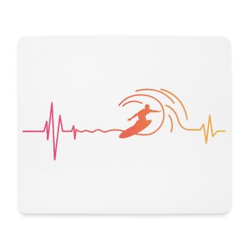 Surf Herzschlag Surfen Surfer - Mousepad (Querformat) - Weiß - Vorne