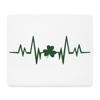 Kleeblatt-Herzschlag - Mousepad (Querformat) - Weiß - Vorne