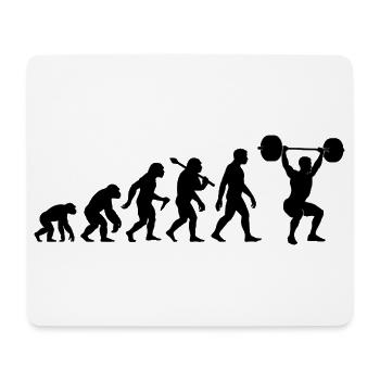 Fitness Gewichtheben Evolution Für Kraftsportler - Mousepad (Querformat) - Weiß - Vorne