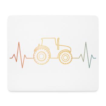 Retro Traktor Herzschlag - Mousepad (Querformat) - Weiß - Vorne
