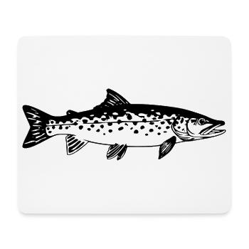 Hecht Raubfisch Jäger Cooles Angler Geschenk Shirt - Mousepad (Querformat) - Weiß - Vorne