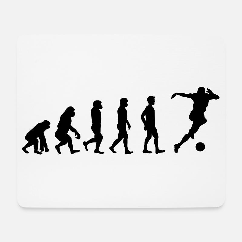 Fussballer Evolution - Mousepad (Querformat) - Weiß
