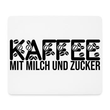 Kaffee - mit Milch und Zucker - Mousepad (Querformat) - Weiß - Vorne
