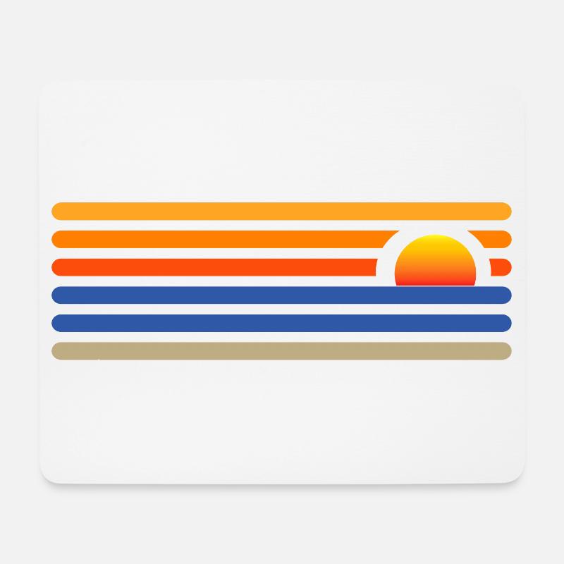 Sonnenuntergang am Strand - Mousepad (Querformat) - Weiß