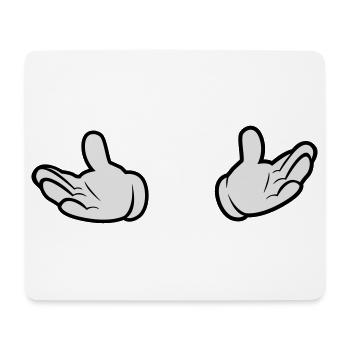 Comic Hände - offen - Mousepad (Querformat) - Weiß - Vorne