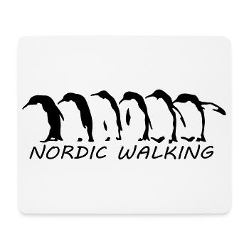 nordic walking pinguins - Mousepad (Querformat) - Weiß - Vorne