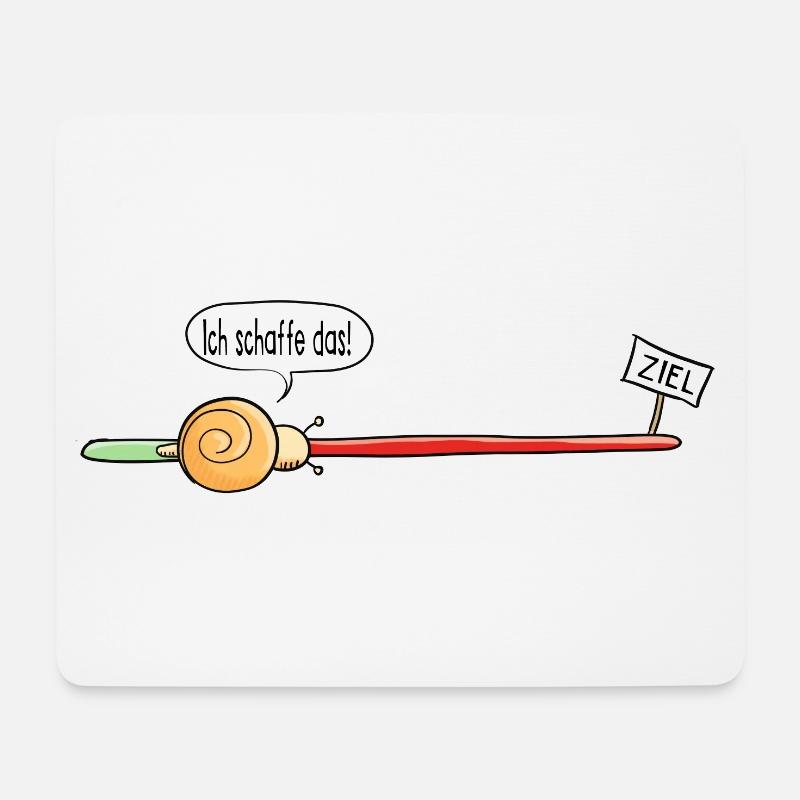 Der Weg ist das Ziel - Schnecke - Comic - Geschenk - Mousepad (Querformat) - Weiß