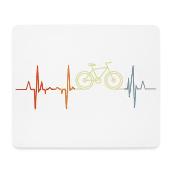 Radfahrer Herzschlag - Mousepad (Querformat) - Weiß - Vorne