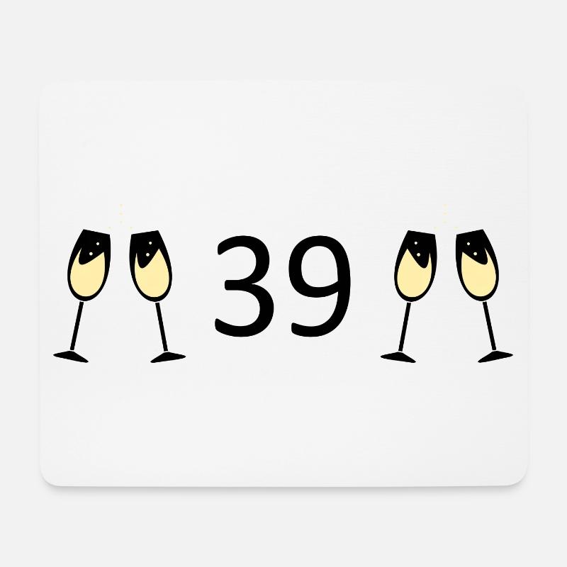 39e anniversaire 39 ans anniversaire 39 ans numéro 39 - Tapis de souris (format paysage) - blanc