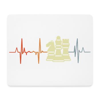 Schachfiguren Kardiogramm - Mousepad (Querformat) - Weiß - Vorne