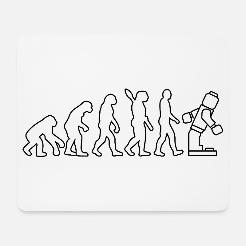 Klemmbaustein Evolution Menschheit Noppenbaustein - Mousepad (Querformat) - Weiß