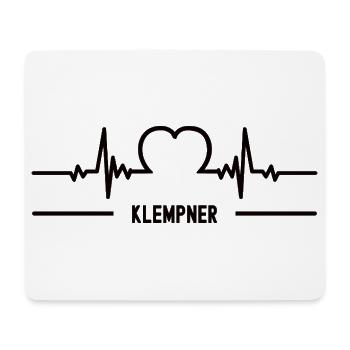 Herzschlag Klempner Sanitär Klempnerei Spengler - Mousepad (Querformat) - Weiß - Vorne