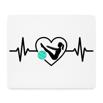 Pilates Heart Woman Silhouette Fitness Training - Mouse Pad (horizontal) - white - Front