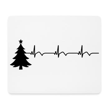 Christmas Tree ECG Heartbeat Christmas Ugly - Mouse Pad (horizontal) - white - Front