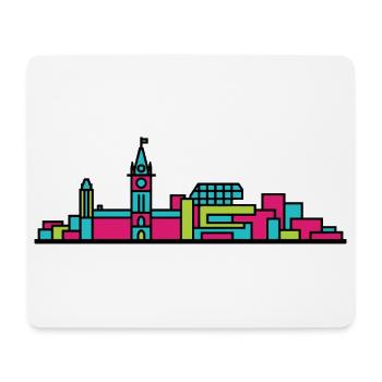Ottawa City Skyline Parliament Hill Line Art - Mousepad (Querformat) - Weiß - Vorne