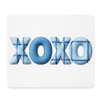 Look patchwork XOXO avec look tissu - Tapis de souris (format paysage) - blanc - Devant