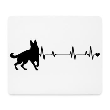 Chien - Tapis de souris (format paysage) - blanc - Devant