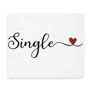 Single handgeschriebener Schriftzug mit Herz - Mousepad (Querformat) - Weiß - Vorne
