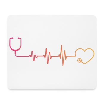 Stethoskop-Krankenschwester Sunset Herzschlag Doktor - Mousepad (Querformat) - Weiß - Vorne