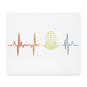 Vintage Fechten Herzschlg - Mousepad (Querformat) - Weiß - Vorne