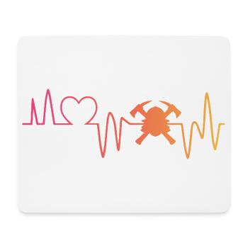 Feuerwehrmann Feuerwehr Herzschlag - Mousepad (Querformat) - Weiß - Vorne