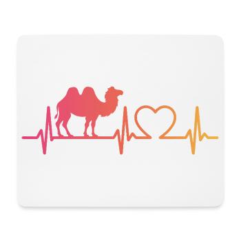 kamel herzschlag - Mousepad (Querformat) - Weiß - Vorne