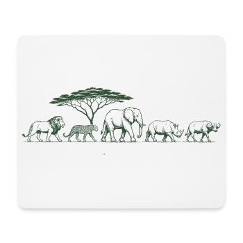 Big Five Safari Wildlife African Safari Animals - Mousepad (Querformat) - Weiß - Vorne