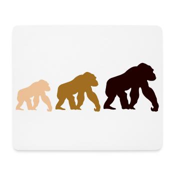 Dreier Gorillas Silhouetten - Mousepad (Querformat) - Weiß - Vorne