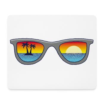 Sonnenbrille und Paradies - Mousepad (Querformat) - Weiß - Vorne
