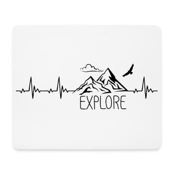 Explore Mountain Mountain Heartbeat Frequency Pulse ECG - Mouse Pad (horizontal) - white - Front