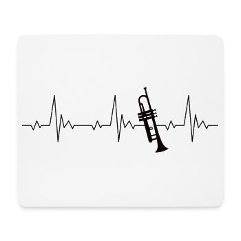 Trumpet heartbeat frequency pulse ECG - Mouse Pad (horizontal) - white - Front