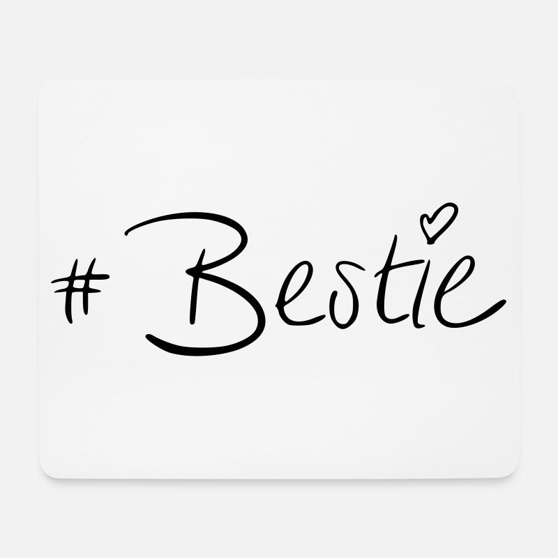 #Bestie - Mousepad (Querformat) - Weiß