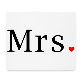 Madame T-shirt Cadeau de mariage Épouse Cœur de mariée - Tapis de souris (format paysage) - blanc - Devant