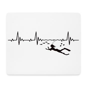 snorkeling woman heartbeat with fishes - Mouse Pad (horizontal) - white - Front