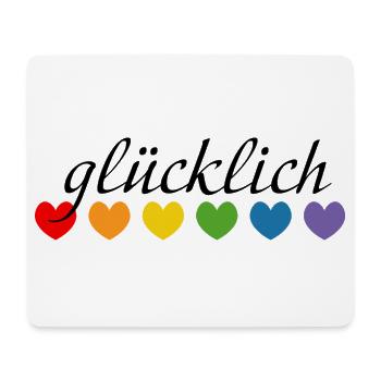 Regenbogenherzchen gluecklich LGBT lgbtqi queer - Mousepad (Querformat) - Weiß - Vorne